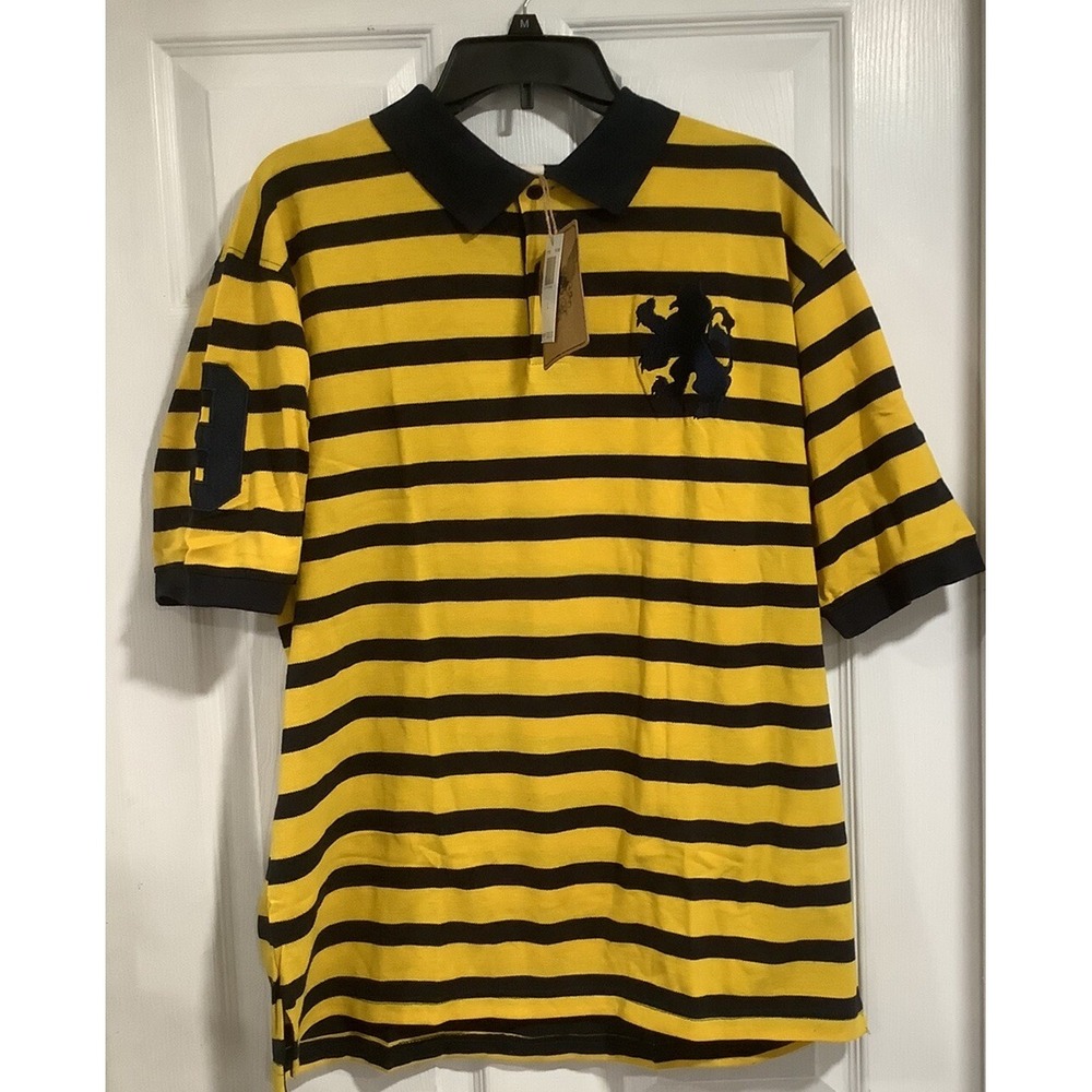 Vintage Y2K Street Ware PJ Mark Polo Lion #9 Fighting Lion  Stripe XL